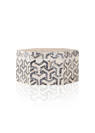 The Mia Sedef Altıgen Kutu 24x21x12 cm TLC0092