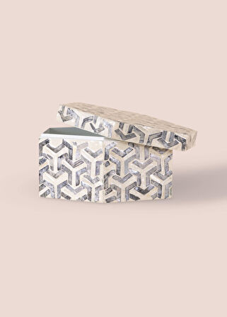 The Mia Sedef Altıgen Kutu 24x21x12 cm TLC0092