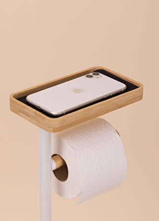 The Mia Tepsili Tuvalet Kağıdı Standı Beyaz GLV0757