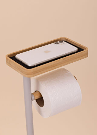 The Mia Tepsili Tuvalet Kağıdı Standı Gri GLV0758