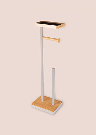 The Mia Tepsili Tuvalet Kağıdı Standı Gri GLV0758