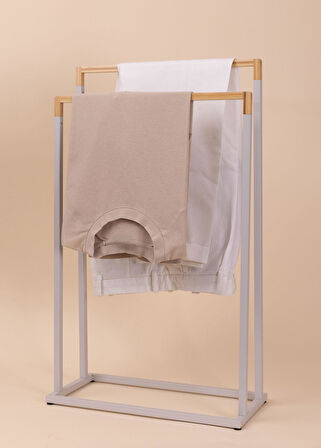 The Mia Metal Havlu Askılığı Gri GLV0764