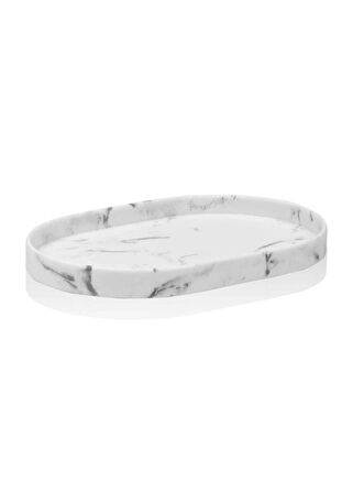 The Mia Marble Banyo Tepsisi Beyaz 30x20x3 cm