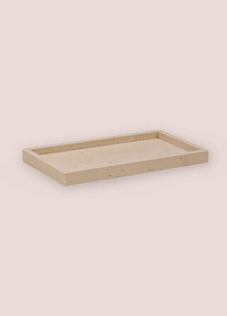 The Mia Travertine Banyo Tepsisi Bej 28x16x3 cm