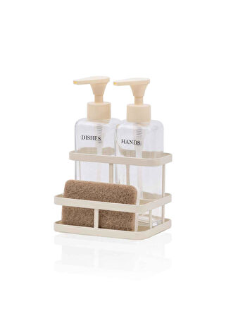 The Mia Metal Standlı Sıvı Sabunluk Beyaz 3 Parça