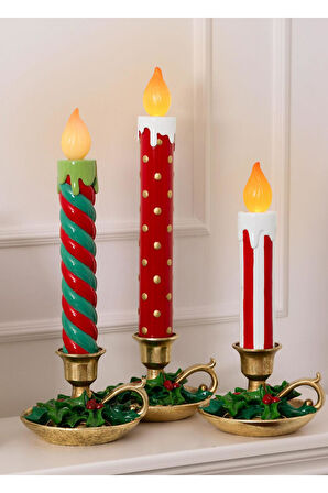 The Mia Dekoratif Led Işıklı Yılbaşı Mumu 18x17x45 cm  SUS0222