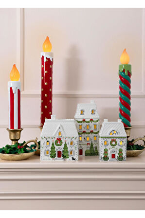 The Mia Dekoratif Led Işıklı Yılbaşı Mumu 18x17x45 cm  SUS0222