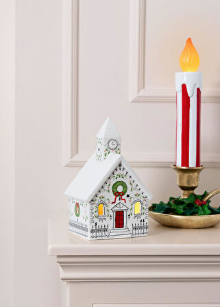 The Mia Dekoratif Led Işıklı Yılbaşı Evi 13x11x22 cm
