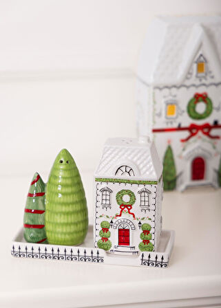 The Mia Yılbaşı Temalı Tuzluk Biberlik 3 Parça