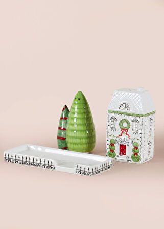 The Mia Yılbaşı Temalı Tuzluk Biberlik 3 Parça