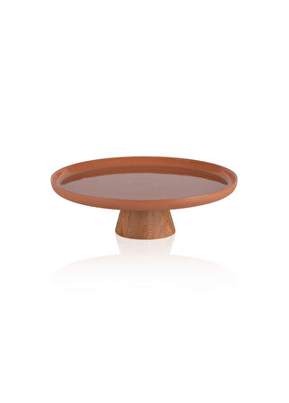 The Mia Limoges Ahşap Ayaklı Tabak Terracota 21x7 cm