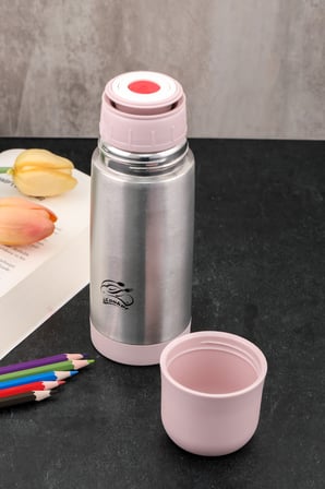 Cooker çelik matara termos  - çelik su çay termosu 300 ml. ckr2000 pudra
