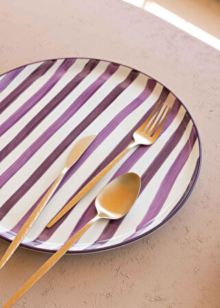The Mia Joy Pasta Tabağı 6lı Set Mor 19 cm