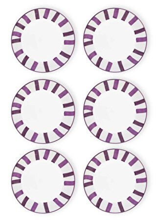 The Mia Joy Yemek Tabağı 6lı Set Mor 20 cm