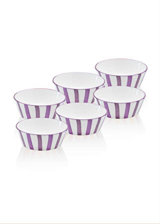 The Mia Joy Çorba Kasesi 6lı Set Mor 14 cm