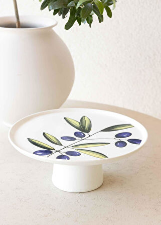 The Mia Olivos Ayaklı Servis Tabağı 10x26 cm
