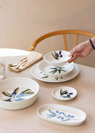 The Mia Olivos Yemek Tabağı 6lı Set 20 cm OVS0011