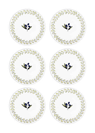 The Mia Olivos Yemek Tabağı 6lı Set 20 cm OVS0012