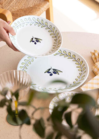 The Mia Olivos Yemek Tabağı 6lı Set 20 cm OVS0012