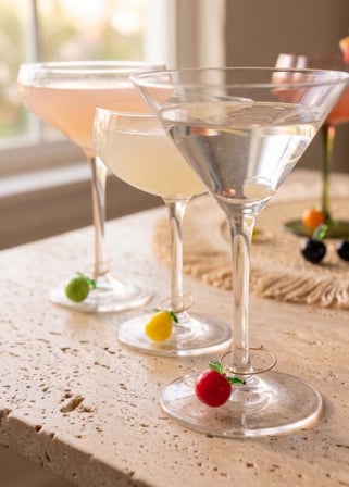 The Mia Figürlü Wine Charm Seti  6 lı