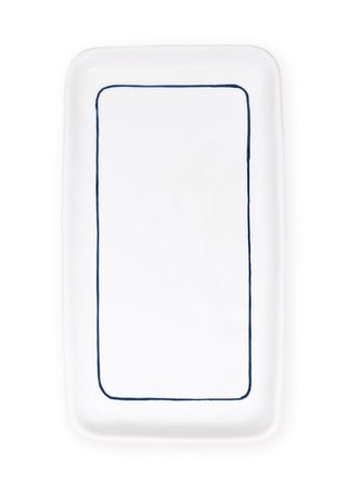 The Mia Pure Banyo Tepsisi Mavi Beyaz 27x15x3 cm