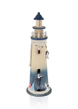 The Mia Retro Marin Deniz Feneri Halat ve Çapa Obje 52 cm