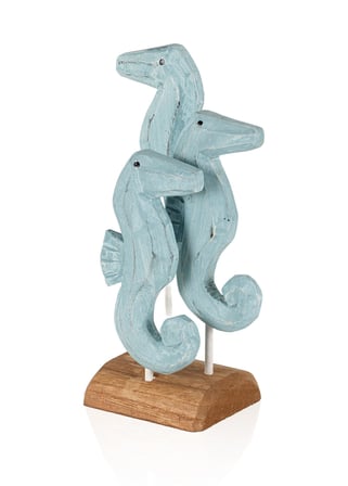 The Mia Retro Ahşap Standlı 3'lü Denizatı Biblosu 30 cm
