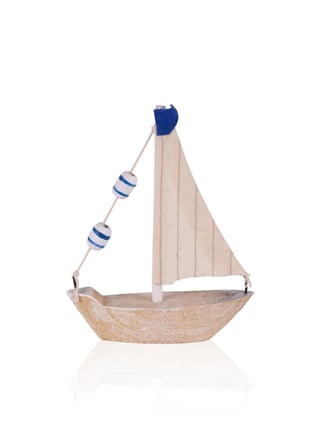 The Mia Marin Keten Yelkenli ve Mavi Bayraklı Biblo 14 cm