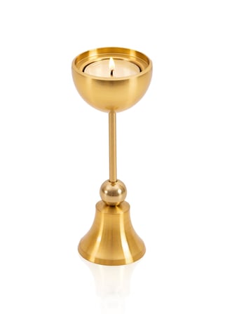 The Mia Brass Pirinç Şamdan ve Tealight Mumluk 15 Cm