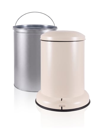 The Mia Metal Pedallı Çöp Kovası Bej 25 Lt