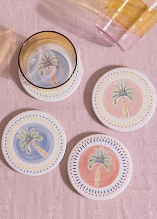The Mia Italian Summer Bardak Altlığı 4lü Set10 cm