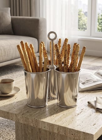 The Mia Krom 3 Bölmeli Sunumluk 25 Cm Gümüş Sunum Tabağı