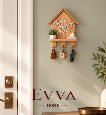 🏡 Home Sweet Home Ahşap Anahtarlık Askılığı - 04
