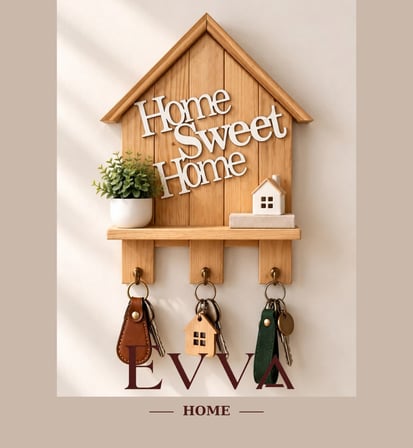 🏡 Home Sweet Home Ahşap Anahtarlık Askılığı - 04