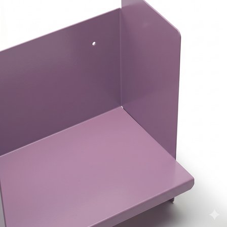 Mor Metal Duvar Rafı - Masa Üstü Kitaplık ve Çok Amaçlı Ofis Düzenleyici 21x30 cm