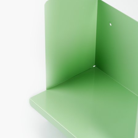 Yeşil Metal Duvar Rafı - Masa Üstü Kitaplık ve Çok Amaçlı Ofis Düzenleyici 21x50 cm