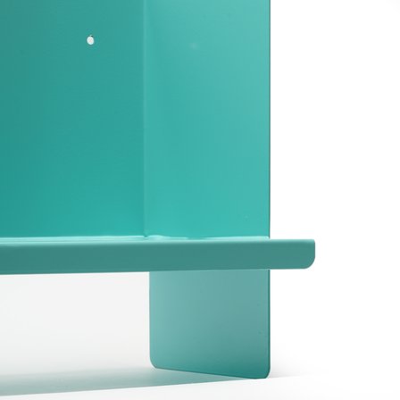 Mavi Metal Duvar Rafı - Masa Üstü Kitaplık ve Çok Amaçlı Ofis Düzenleyici 21x50 cm