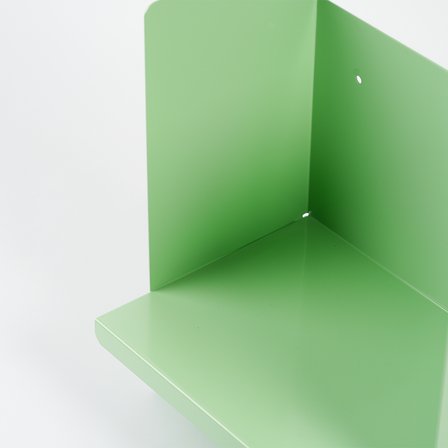 Yeşil Metal Duvar Rafı - Masa Üstü Kitaplık ve Çok Amaçlı Ofis Düzenleyici 21x70 cm