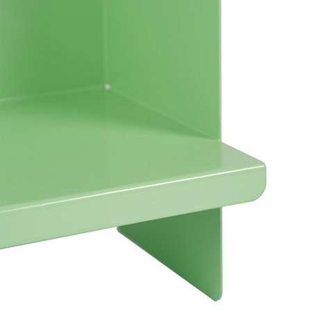 Yeşil Metal Duvar Rafı - Masa Üstü Kitaplık ve Çok Amaçlı Ofis Düzenleyici 21x70 cm