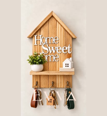 🏡 Home Sweet Home Ahşap Anahtarlık Askılığı - 01