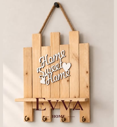 🏡 Home Sweet Home Ahşap Anahtarlık Askılığı - 02