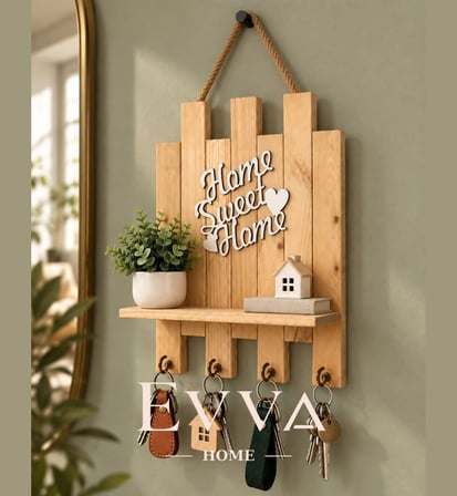 🏡 Home Sweet Home Ahşap Anahtarlık Askılığı - 02