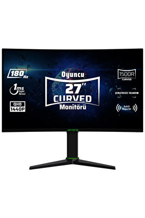 Aryond A27 V2 27" 180hz Qhd 1 Ms Hdr10 300 Nit G-sync Freesync Curved Pivot Va Oyuncu Monitörü