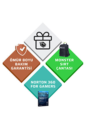Monster Abra A5 V20.6.2 Intel Core i7 13620H 32 GB RAM 1 TB SSD 4 GB RTX 3050 Freedos 15,6" FHD 144 Hz Oyun Bilgisayarı