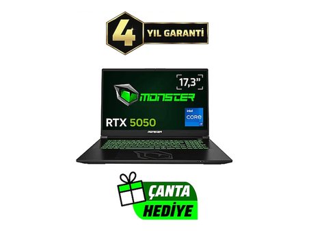 MONSTER Abra A7 V16.2.1/Intel Core i7 13700HX/16GB RAM/1TB SSD/RTX 5050/17.3" FHD 144Hz/W11 Laptop