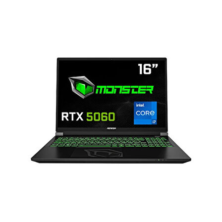 Monster Tulpar T6 V3.3.10 Intel Core i7 13700hx 24 GB RAM 1TB SSD RTX 5060 Windows 11 Pro 16" Fhd+ 165 Hz