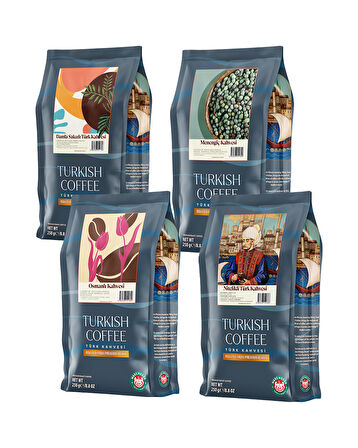 Türk Kahvesi Lezzet Seti 4x250 Gr. (Nitelikli, Osmanlı, Menengiç, Damla Sakızlı)
