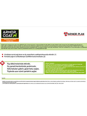 ARMOR COAT Köpek Bakım Spreyi Portakal Kokulu 75 ml