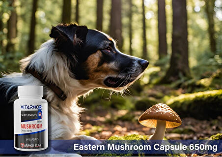 VITARMOR SUPPLEMENTS MUSHROOM KEDİ & KÖPEK Bağışıklık Sistemi Destekleyici 60 Kapsül 650 mg