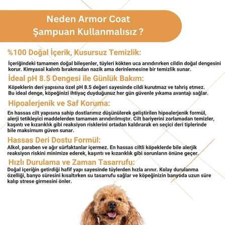 Köpek&Kedi Şampuanı Hipoalerjenik,Hindistan Cevizi Özlü Onarıcı,Koku Giderici,Parlatıcı